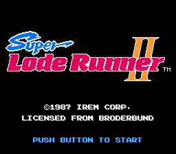 Super Lode Runner II Title Screen